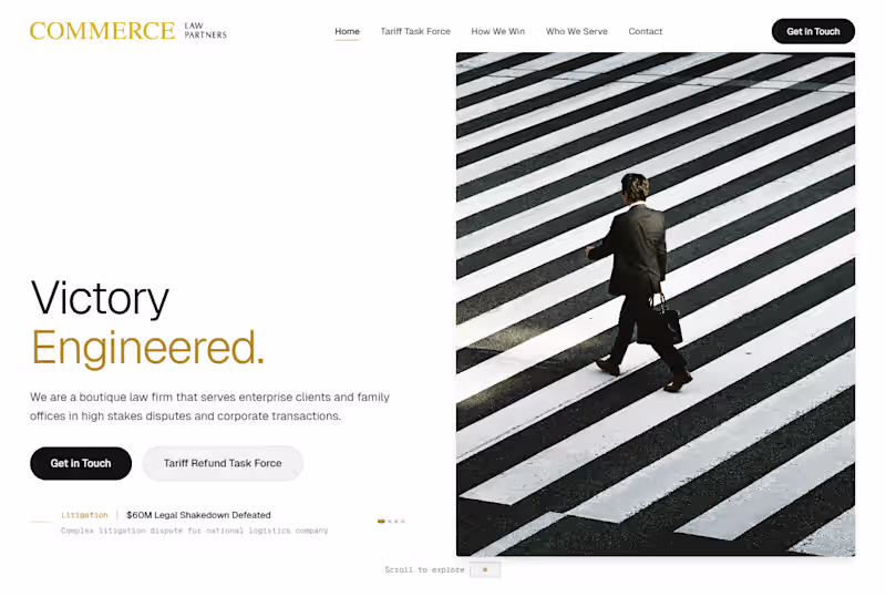 Cover image for Commerce Law Partners Website Development