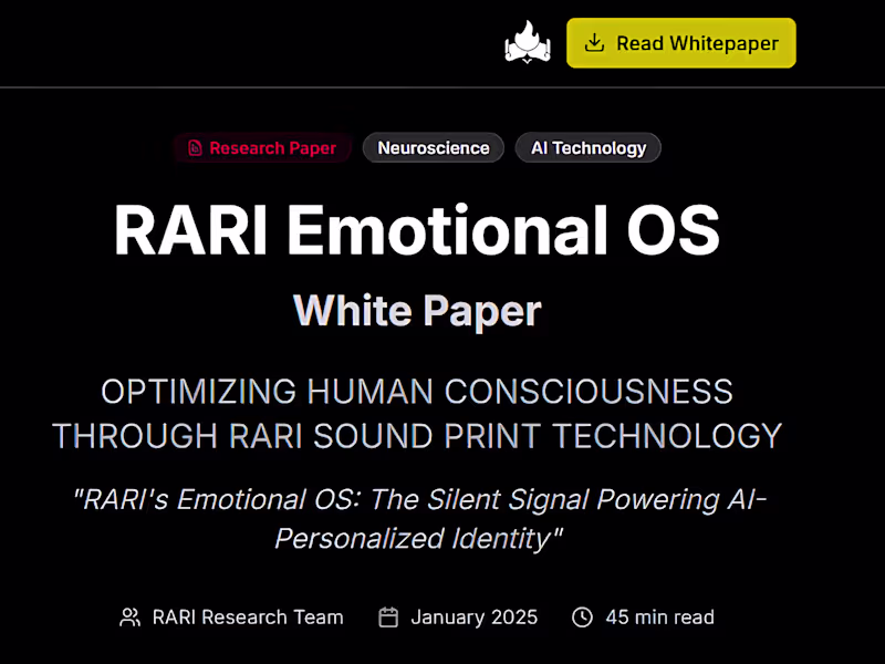 Cover image for RARI Emotional OS Whitepaper: Research & Narrative Development