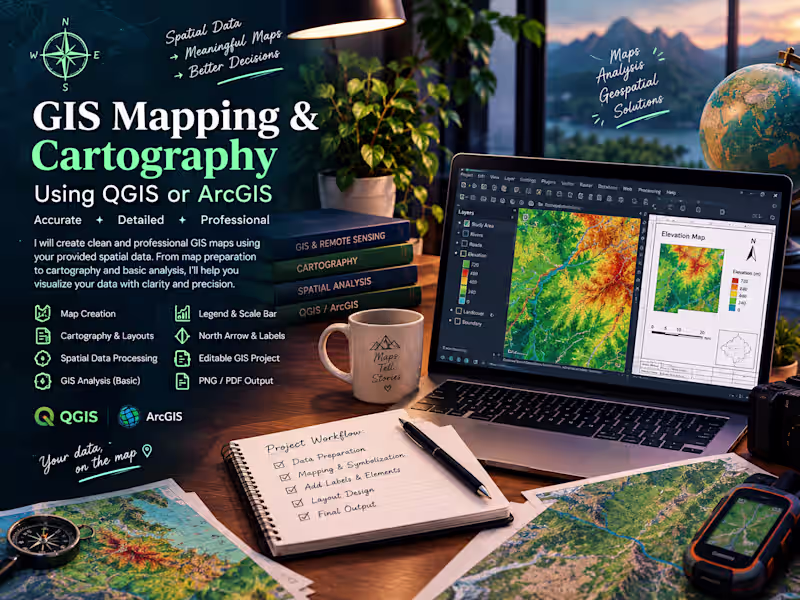 Cover image for GIS Mapping & Cartography Using QGIS or ArcGIS