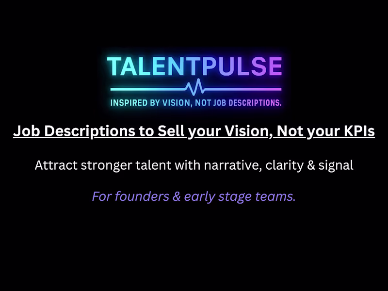 Cover image for Rewrite your Job Description to Sell Vision, Not tasks.