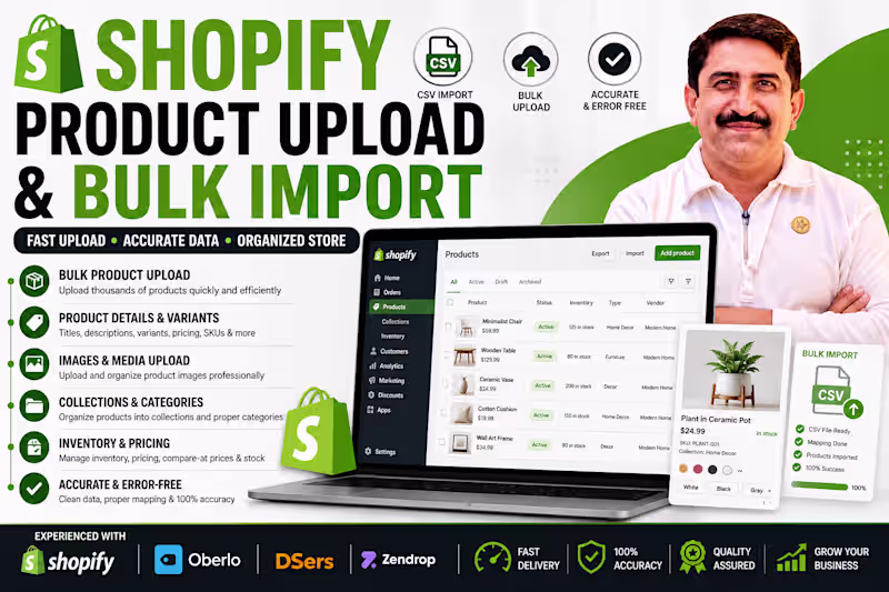 Cover image for Shopify Product Upload & Bulk Import