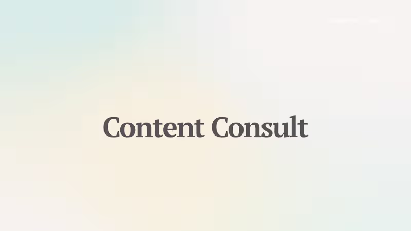 Cover image for Content Consult