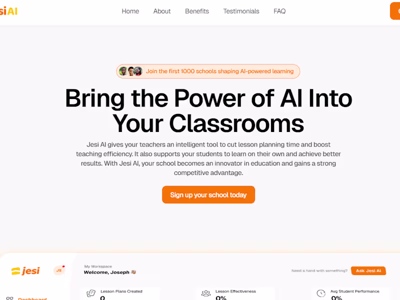 Cover image for Framer Website for Jesi AI, edtech startup.