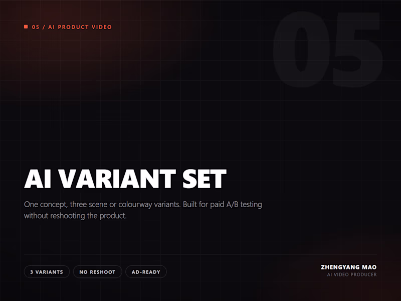 Cover image for AI Product Video Variant Set (3 Concepts)