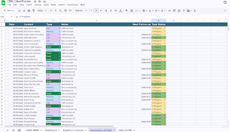 Cover image for Interaction log to stay aware of follow-ups and customer rel...