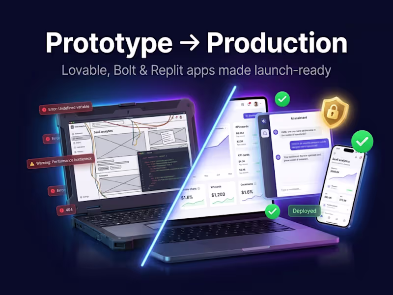 Cover image for Lovable / Bolt / Replit App to Production-Ready (Supabase)