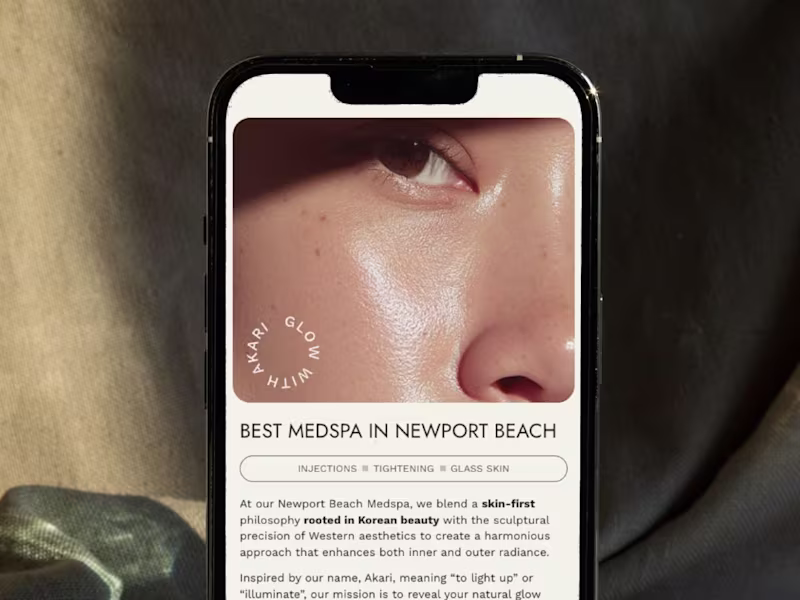 Cover image for A website redesign for a California Medspa