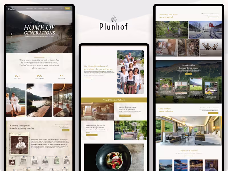 Cover image for Plunhof Hotel Website Redesign Concept