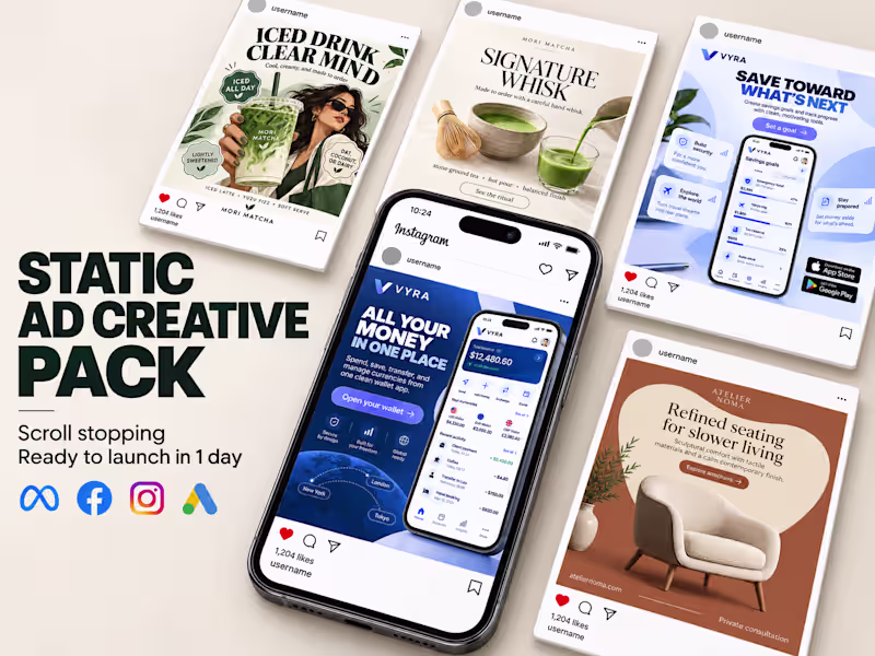 Cover image for Static Meta Ad Creative Pack for Instagram & Facebook