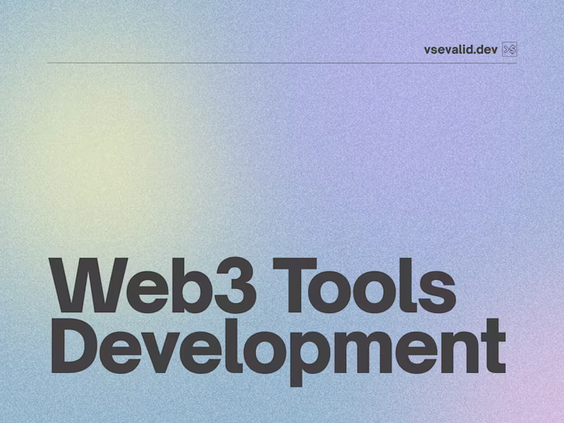 Cover image for Web3 Tools Development