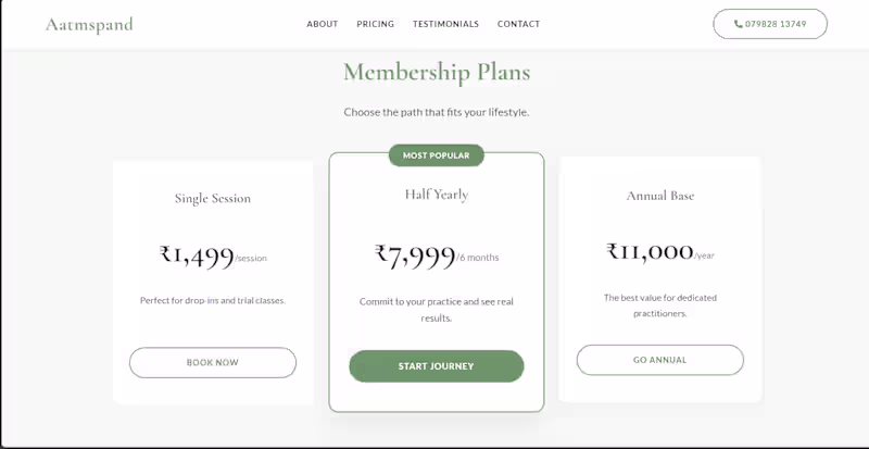Cover image for The Aatmspand Yoga website was