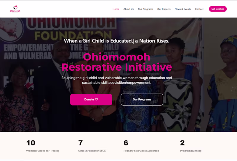 Cover image for Girl-Child Education & Women Empowerment NGO Website
