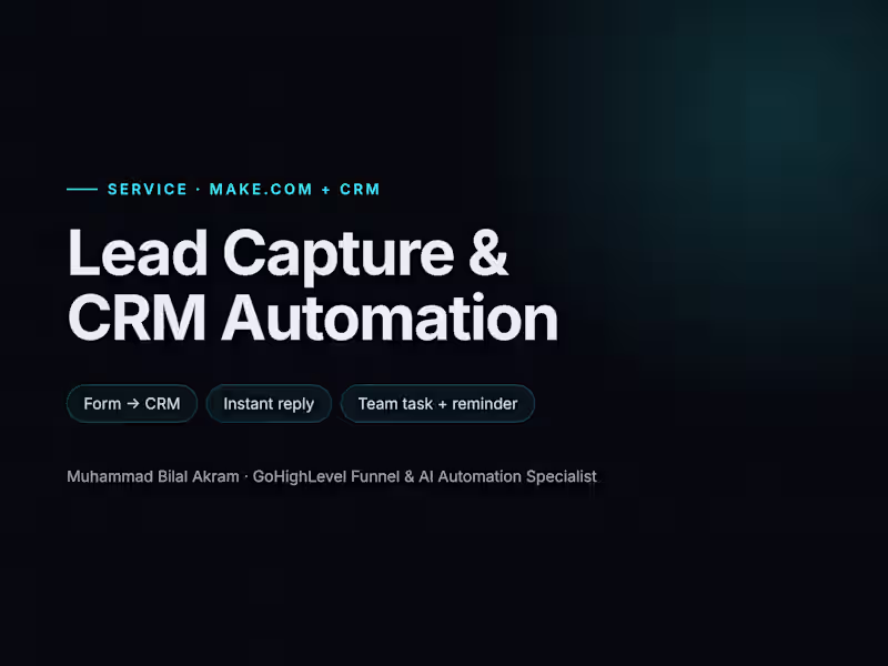 Cover image for Lead Capture & CRM Automation