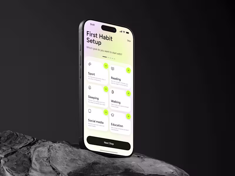 Cover image for Mobile App Design — Habit Builder | SaaS | UXUI