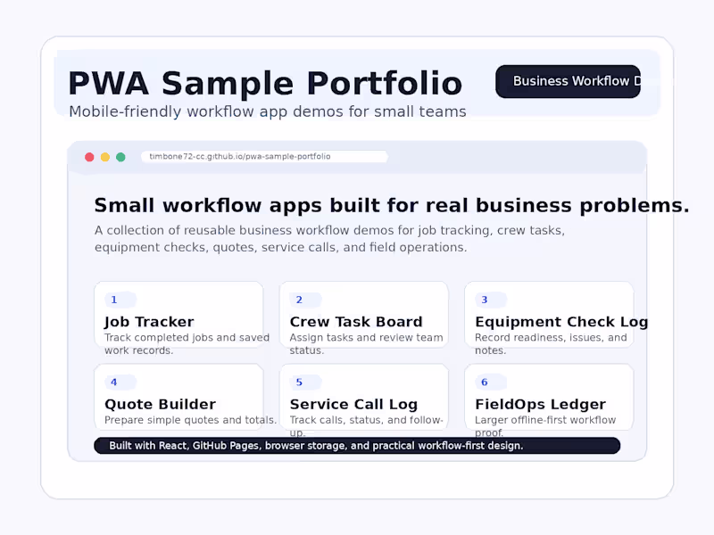 Cover image for PWA Sample Portfolio: Workflow App Demos