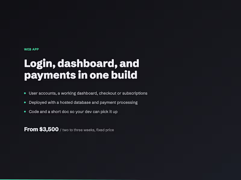 Cover image for Web app with login and payments