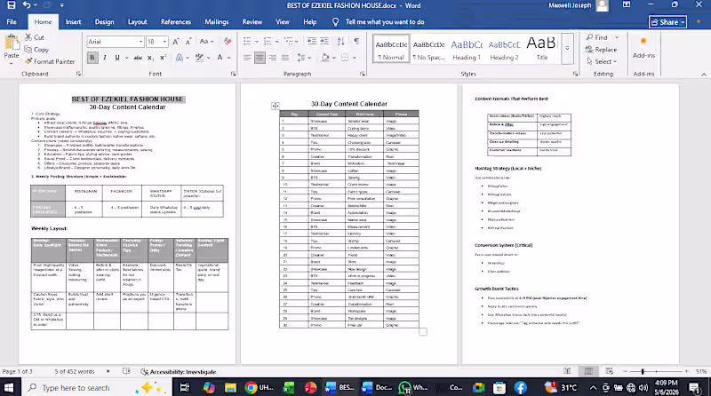 Cover image for Customer content calendar 