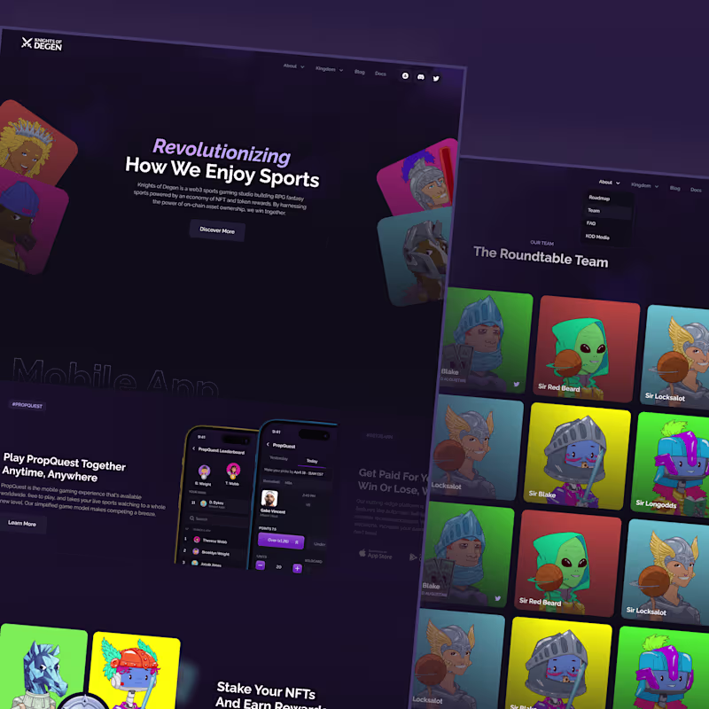 Cover image for Website on Webflow for Knights of Degen