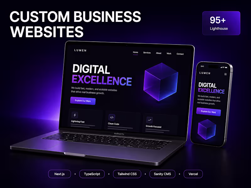 Cover image for Custom Business Website Development (Next.js + Modern Design)