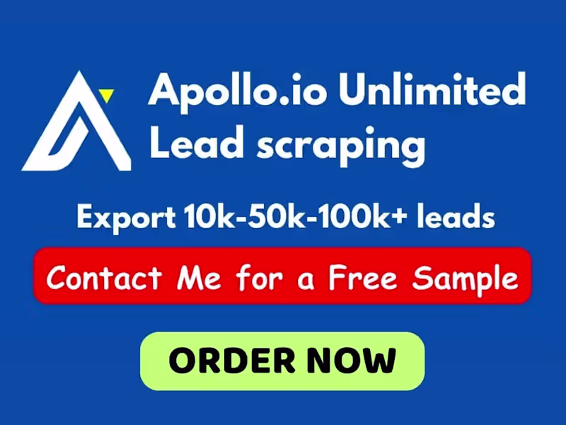 Cover image for You will get Apollo io Unlimited Search Export Email Leads