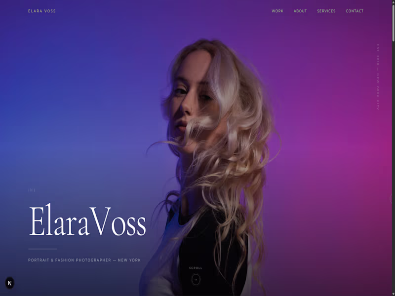 Cover image for Elara Voss — Photographer Portfolio