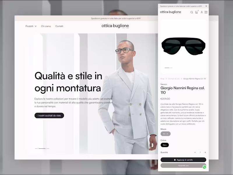 Cover image for Ottica Buglione - Webflow & Shopify connected with Smootify.io