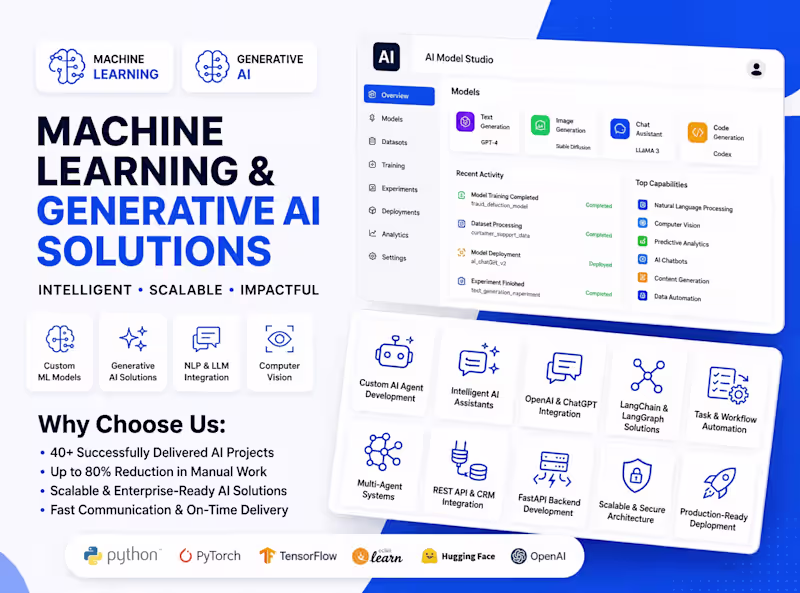 Cover image for You will get Custom Machine Learning & Generative AI Application