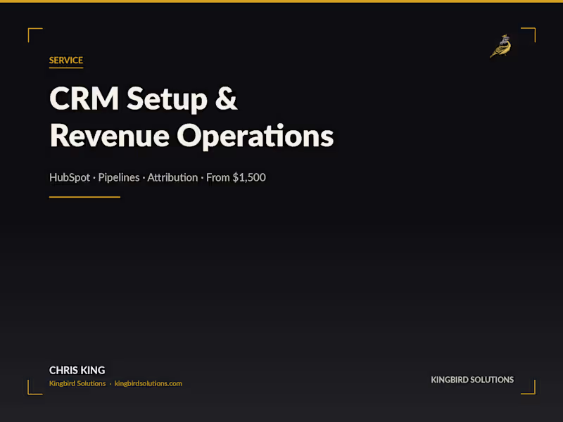 Cover image for CRM Setup & Revenue Operations