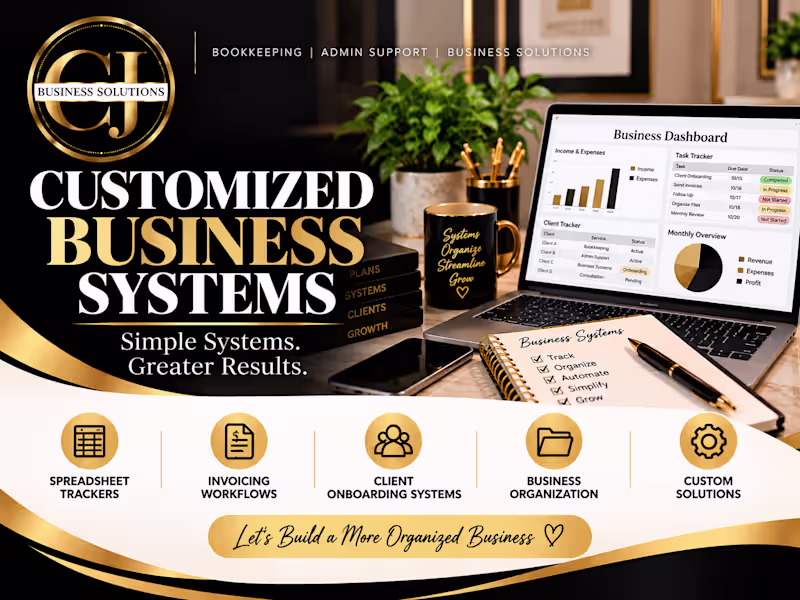 Cover image for Customized Business Systems | Trackers & Workflows
