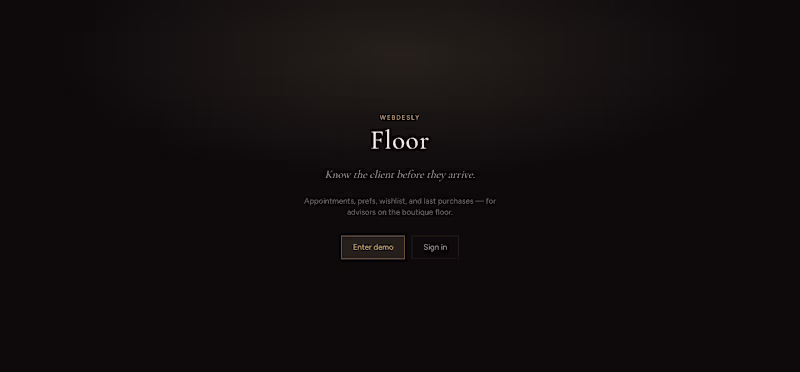 Cover image for Webdesly Floor — VIP Clienteling