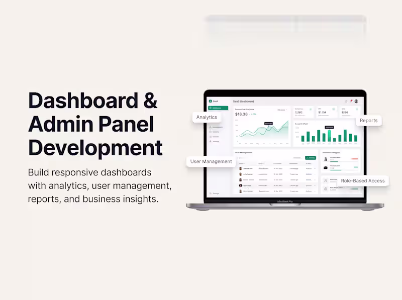 Cover image for Dashboard & Admin Panel Development