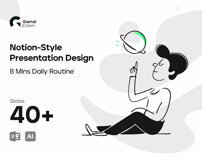 Cover image for Notion Style Powerpoint Template | Productivity Tips