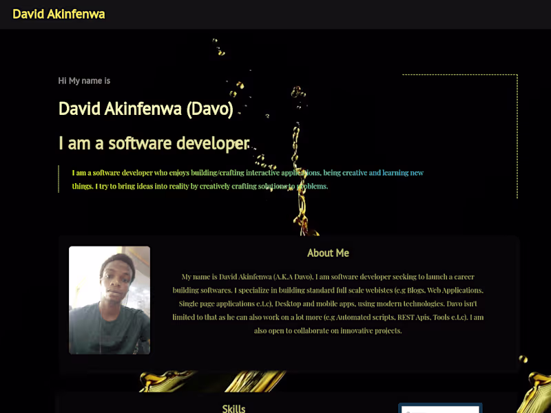 Cover image for David Akinfenwa, The software developer to meet.