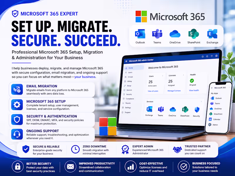 Cover image for Microsoft 365 Setup & Email Migration