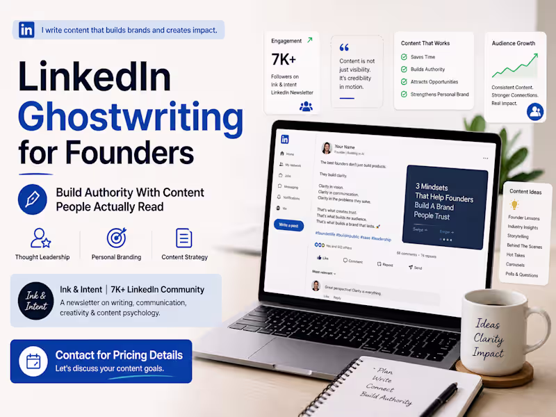 Cover image for LinkedIn Ghostwriting for Founders & Personal Brands