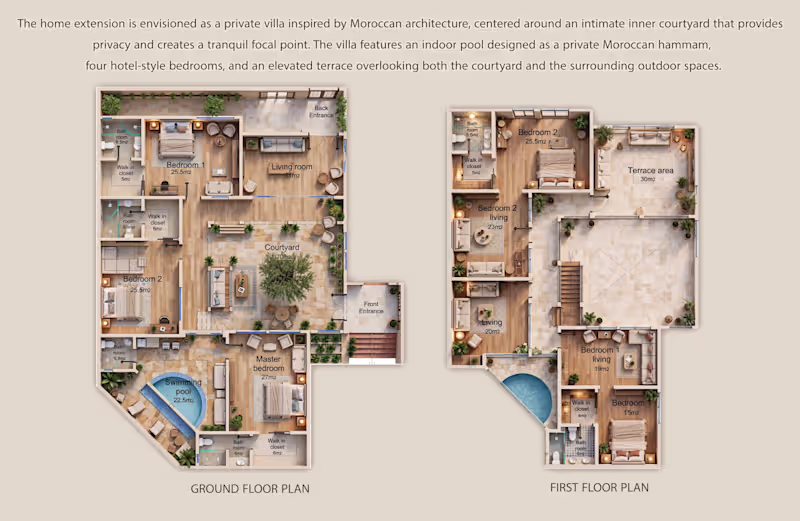 Cover image for House Extension & Moroccan Courtyard Garden