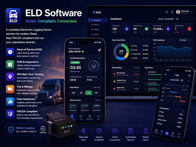 Cover image for ELD Software | IoT Fleet Compliance Platform