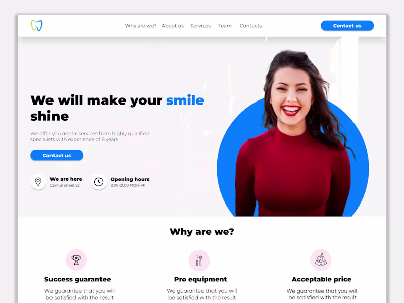 Cover image for Dental clinic web design