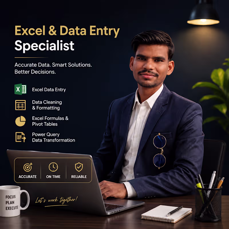 Cover image for Excel Data Analysis & Dashboard Development