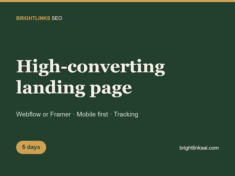 Cover image for High-converting landing page in Webflow or Framer