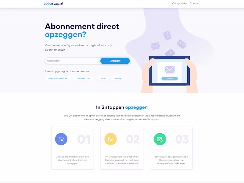Cover image for Abbo Stop | Eenvoudig Online Al Je Abonnementen Opzeggen