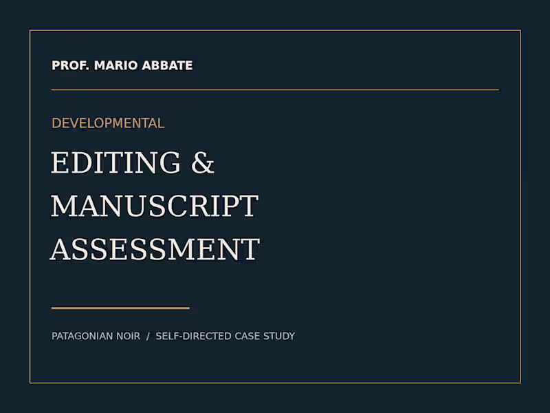 Cover image for Developmental Editing & Manuscript Assessment