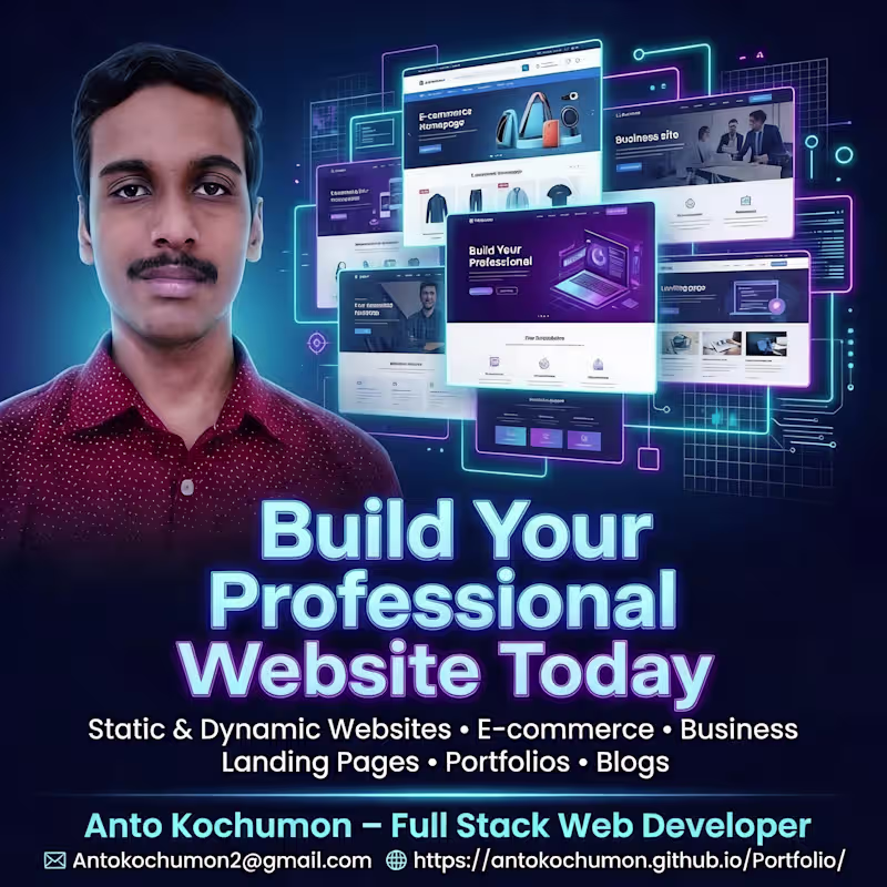Cover image for I Will Build Modern Websites & Web Apps for Any Business