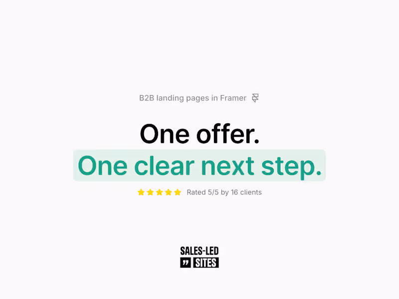 Cover image for B2B Landing Page Copy, Design & Framer Build