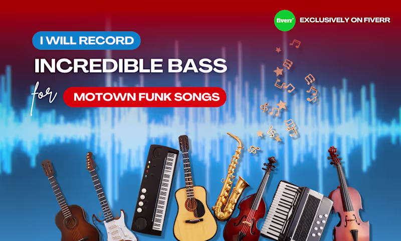 Cover image for Do Incredible Bass Guitar Recordings for Motown & Funk Songs