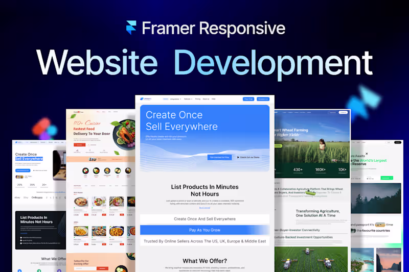 Cover image for Responsive framer website, framer landing page design