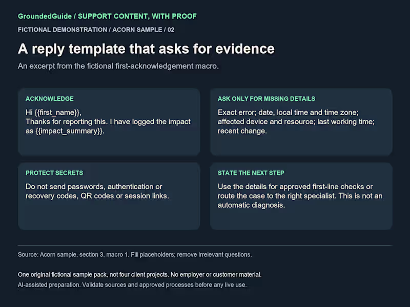 Cover image for GroundedGuide — fictional demo: reusable