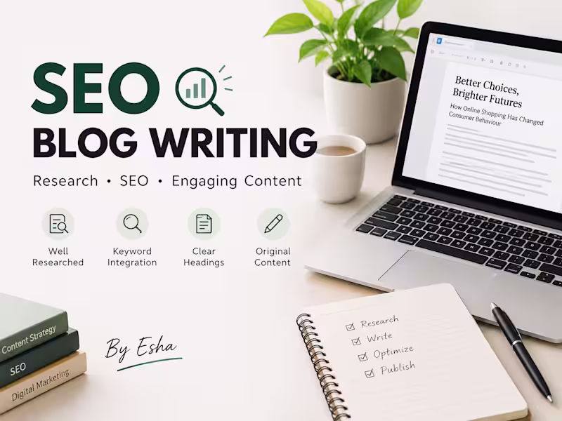 Cover image for SEO Blog Writing | Research-Driven & Reader-Friendly