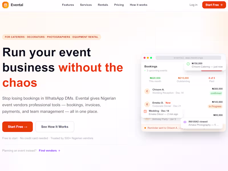 Cover image for Evental is a purpose-built SaaS
