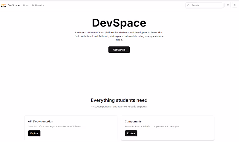Cover image for Developer Documentation & Component Platform